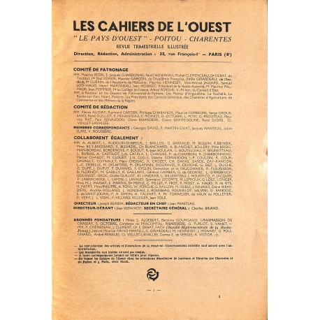 LES CAHIERS DE L'OUEST |Premier Numéro