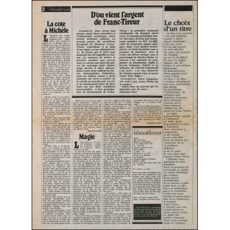 Franc-tireur |Premier Numéro