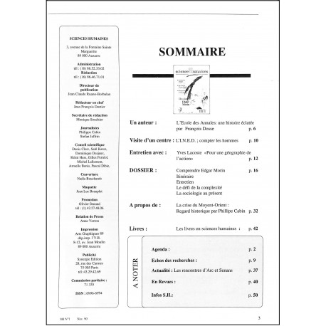 Sciences Humaines |Premier Numéro