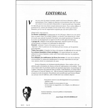 Sciences Humaines |Premier Numéro