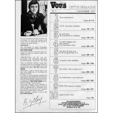 Elu par Vous |Premier Numéro