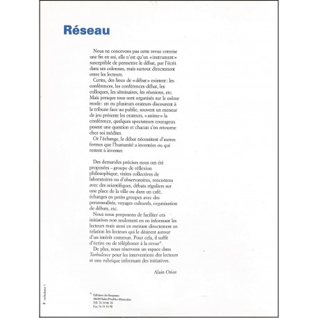 turbulence |Premier Numéro