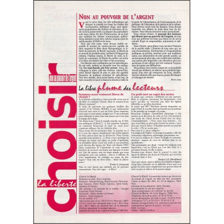 Choisir la liberté |Premier Numéro