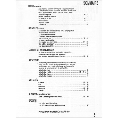 Oxygène |Premier Numéro