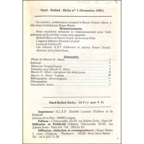 Hard Boiled Dicks |Premier Numéro