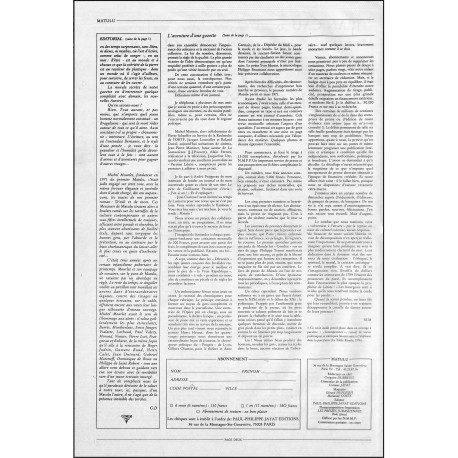 Matulu |Premier Numéro