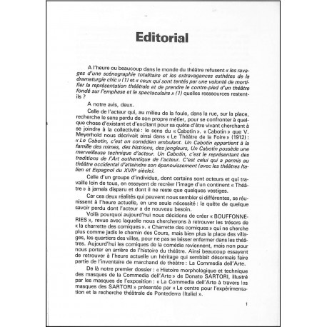 BOUFFONNERIES |Premier Numéro