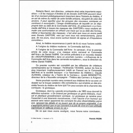 BOUFFONNERIES |Premier Numéro