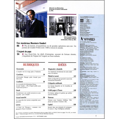 A pour AFFAIRES économiques |Premier Numéro