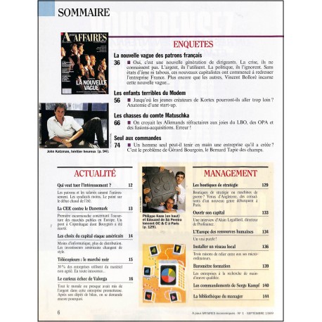 A pour AFFAIRES économiques |Premier Numéro