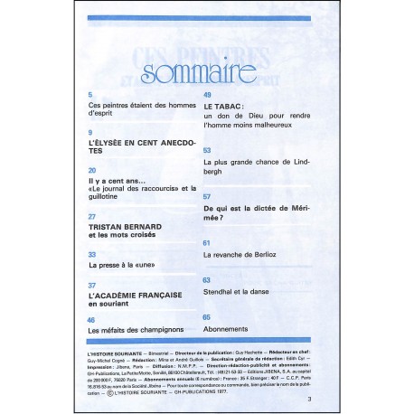 L'HISTOIRE SOURIANTE |Premier Numéro