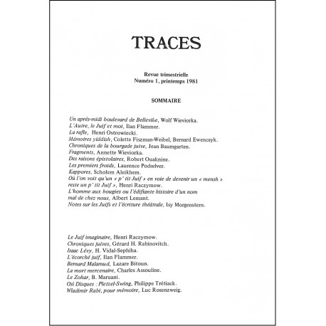 TRACES |Premier Numéro