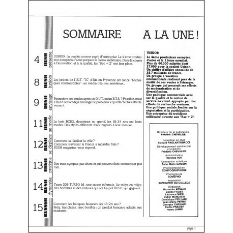 RUSH magazine |Premier Numéro