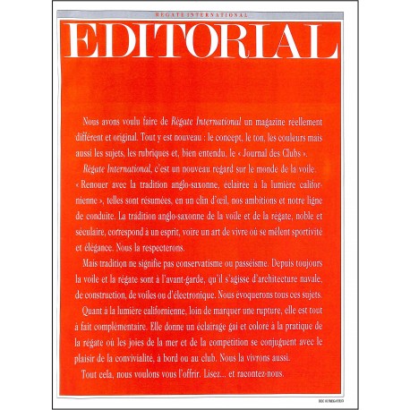 REGATE International |Premier Numéro