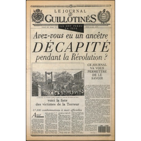 LE JOURNAL DES GUILLOTINÉS |Premier Numéro