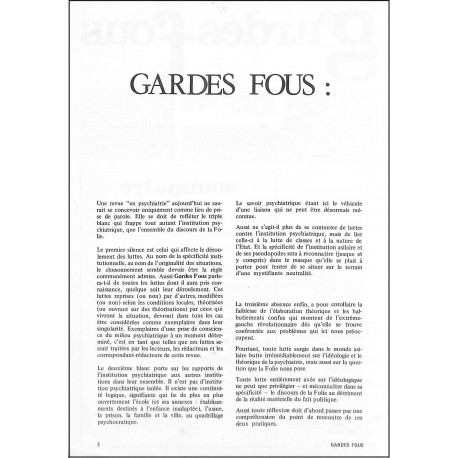 Gardes Fous |Premier Numéro