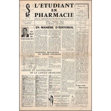 L'ETUDIANT EN PHARMACIE |Premier Numéro