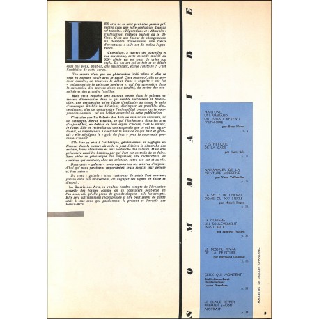 la Galerie des arts |Premier Numéro