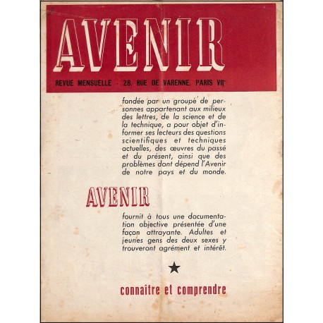 AVENIR |Premier Numéro