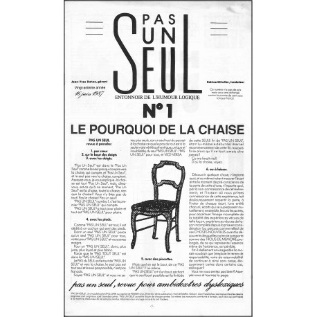 PAS UN SEUL |Premier Numéro