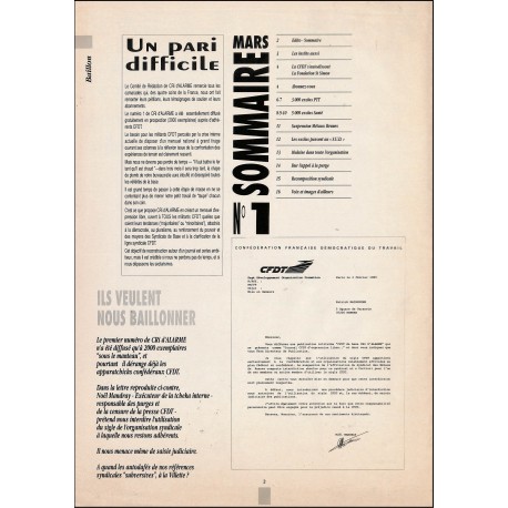 CRi d'alarme |Premier Numéro