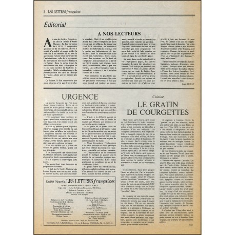 LES LETTRES Françaises |Premier Numéro