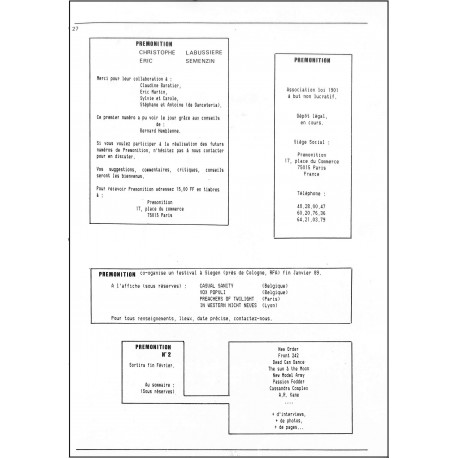 PREMONITION |Premier Numéro