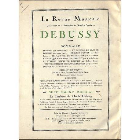 LA REVUE MUSICALE |Premier Numéro