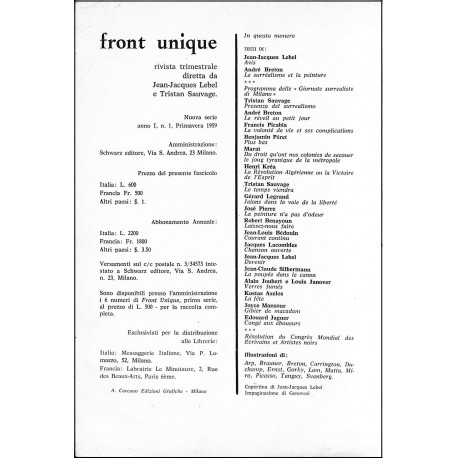 FRONT UNIQUE |Premier Numéro