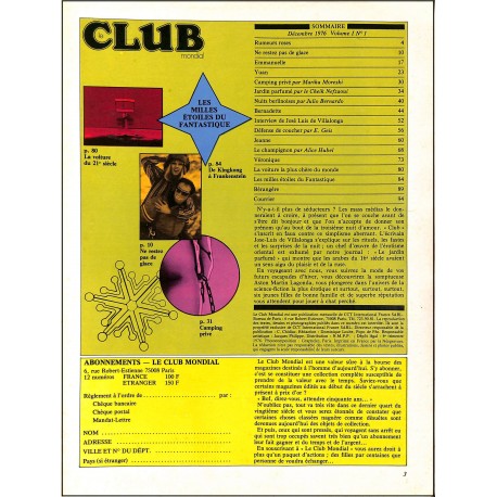le CLUB mondial |Premier Numéro