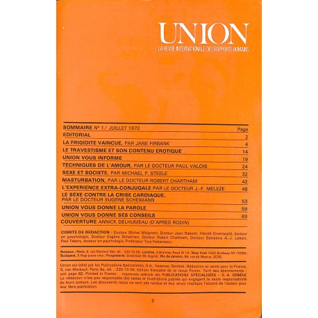 UNION |Premier Numéro