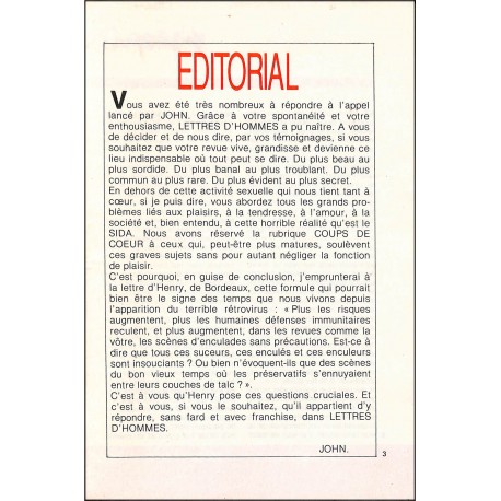 LETTRES d'hommes |Premier Numéro