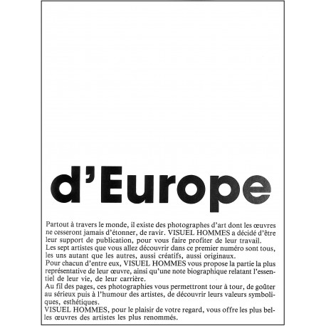 VISUEL HOMMES |Premier Numéro