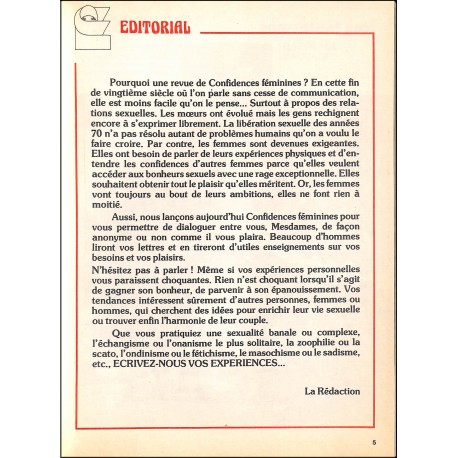 CONFIDENCES FEMININES |Premier Numéro