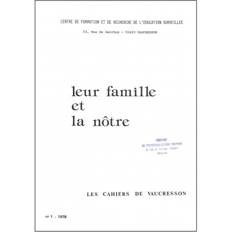 Les cahiers de vaucresson |Premier Numéro