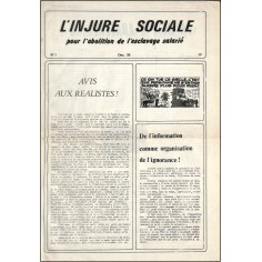 L'INJURE SOCIALE |Premier Numéro