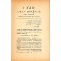 LIGUE DE LA SINCÉRITÉ |Premier Numéro
