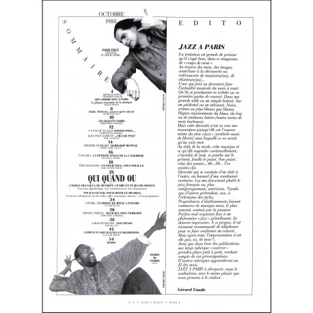 JAZZ A PARIS |Premier Numéro