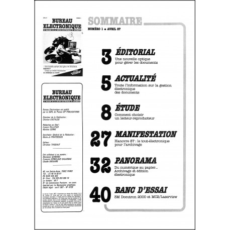 BUREAU ELECTRONIQUE |Premier Numéro