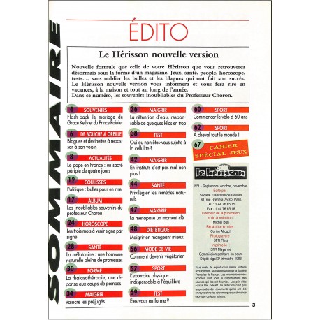 Le hérisson |Premier Numéro