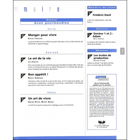 Croire aujourd'huit |Premier Numéro