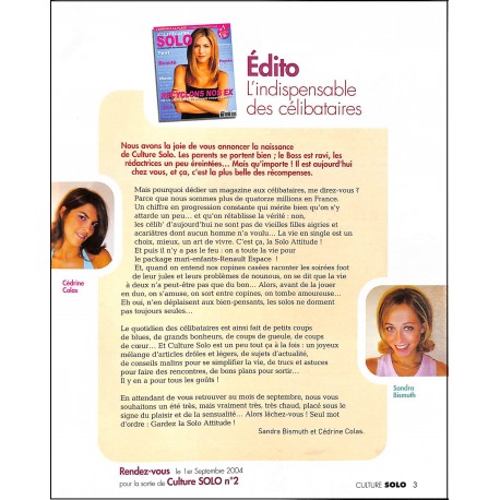 Culture SOLO |Premier Numéro