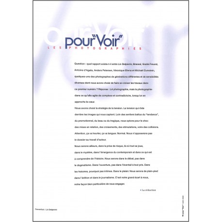 pour"Voir" |Premier Numéro