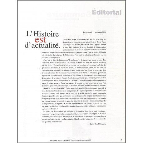 Questions pour L'HISTOIRE |Premier Numéro
