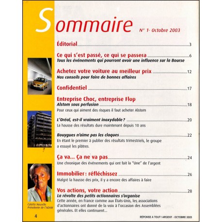 RÉPONSE Â TOUT Argent |Premier Numéro